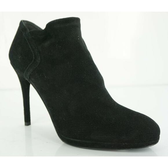 Stuart Weitzman Bluster Black Suede Ankle Booties High Heels - Picture 1 of 10